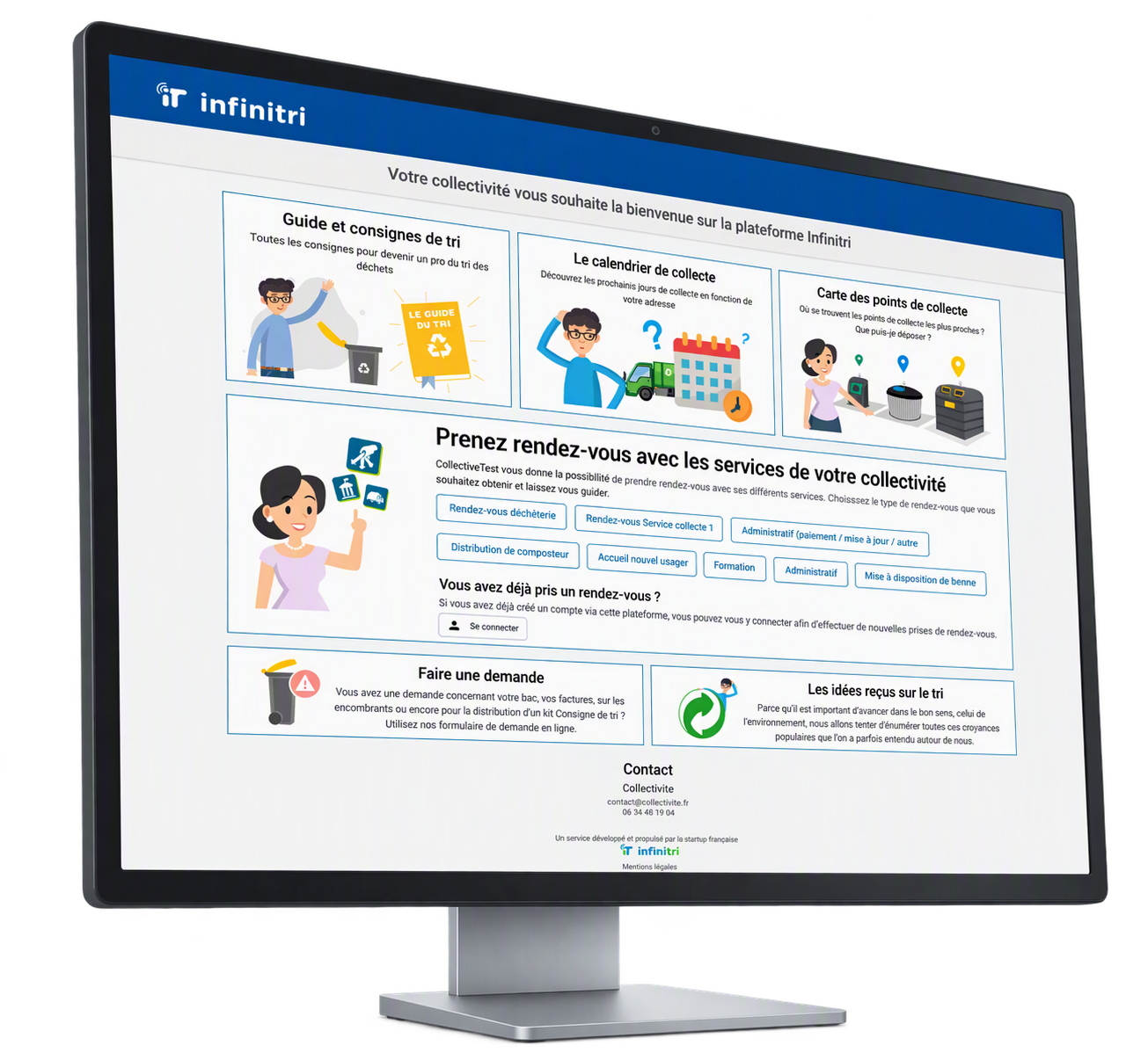 Aperçu de l’application Trackoe : Portail web usagers
