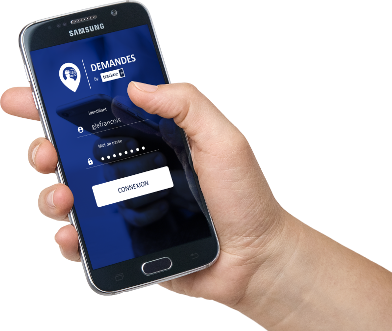 Aperçu de l’application Trackoe : Gestion des demandes d'intervention